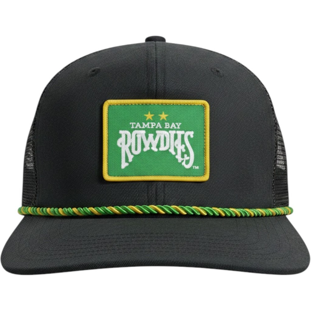 Sportiqe Tampa Bay Rowdies Soccer Trucker Hat Black Green Snapback Rope Cap Mens